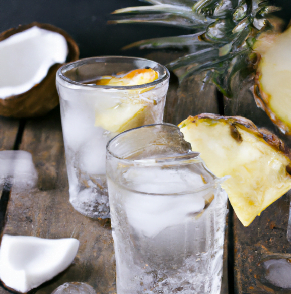 Tropical Bliss in a Bottle: Vodka Water Infused with Coconut and Pineapple, Crafted with Alkaline Elegance